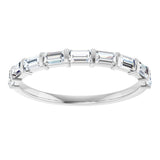 10K Gold Straight Baguette Natural Diamond Bar Channel-Set Anniversary Band – 1/5–5/8 CTW - White Gold - view 3
