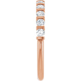 10K Gold Round Lab-Grown Diamond Bar Channel-Set Anniversary Band – 1/5–5/8 CTW - Rose Gold - view 4