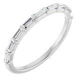 10K Gold Straight Baguette Natural Diamond Bar Channel-Set Anniversary Band – 1/5–5/8 CTW - White Gold