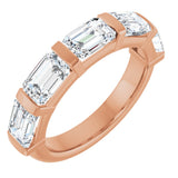 14K Gold Emerald Natural Diamond Bar Channel-Set Anniversary Band – 1 7/8–2 1/2 CTW - Rose Gold