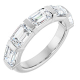 14K Gold Emerald Lab-Grown Diamond Bar Channel-Set Anniversary Band – 1 1/2–2 1/2 CTW - White Gold
