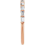 10K Gold Straight Baguette Natural Diamond Bar Channel-Set Anniversary Band – 1/5–5/8 CTW - Rose Gold - view 4