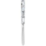 10K Gold Straight Baguette Natural Diamond Bar Channel-Set Anniversary Band – 1/5–5/8 CTW - White Gold - view 4