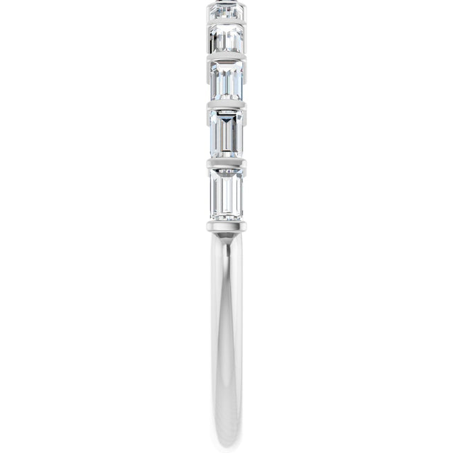 10K Gold Straight Baguette Natural Diamond Bar Channel-Set Anniversary Band – 1/5–5/8 CTW - White Gold - view 4