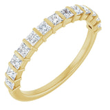 14K Gold Square Natural Diamond Bar Channel-Set Anniversary Band – 3/8–1 CTW - Yellow Gold