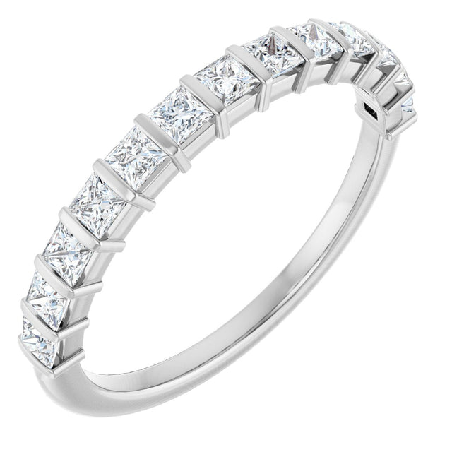Platinum Square Lab-Grown Diamond Bar Channel-Set Anniversary Band – 1/3–2 3/4 CTW