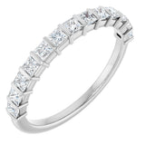 14K Gold Square Natural Diamond Bar Channel-Set Anniversary Band – 3/8–1 CTW - White Gold
