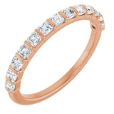 14K Gold Asscher Lab-Grown Diamond Bar Channel-Set Anniversary Band – 5/8–1 1/3 CTW - Rose Gold