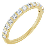 14K Gold Asscher Lab-Grown Diamond Bar Channel-Set Anniversary Band – 5/8–1 1/3 CTW - Yellow Gold
