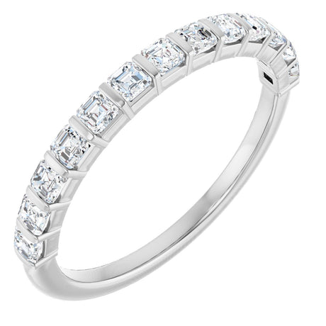 Platinum Asscher Lab-Grown Diamond Bar Channel-Set Anniversary Band – 5/8–1 1/3 CTW