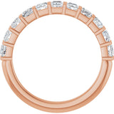 10K Gold Square Lab-Grown Diamond Bar Channel-Set Anniversary Band – 1/3–1 1/5 CTW - Rose Gold - view 2