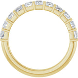 10K Gold Square Lab-Grown Diamond Bar Channel-Set Anniversary Band – 1/3–1 1/5 CTW - Yellow Gold - view 2