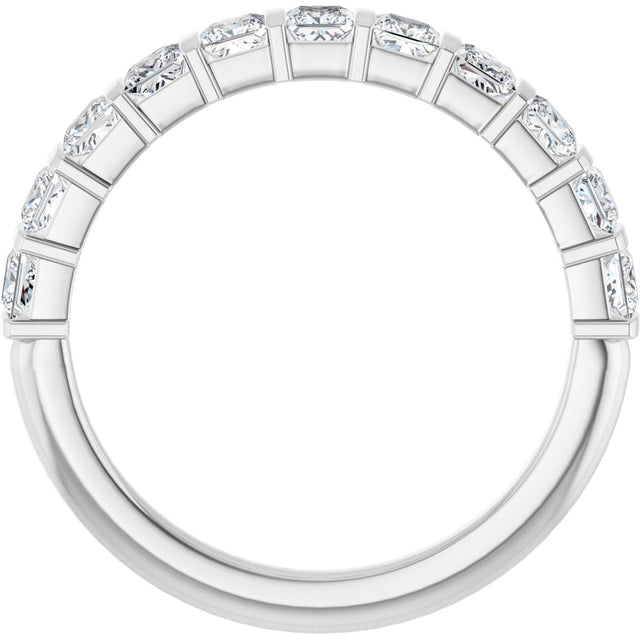 Platinum Square Natural Diamond Bar Channel-Set Anniversary Band – 3/8–2 3/4 CTW - view 2