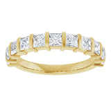 10K Gold Square Lab-Grown Diamond Bar Channel-Set Anniversary Band – 1/3–1 1/5 CTW - Yellow Gold - view 3