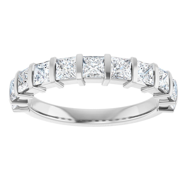 Platinum Square Natural Diamond Bar Channel-Set Anniversary Band – 3/8–2 3/4 CTW - view 3