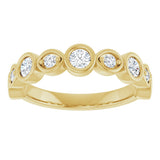 14K Gold Round Natural Diamond Anniversary Band – 1/8–5/8 CTW - Yellow Gold - view 3