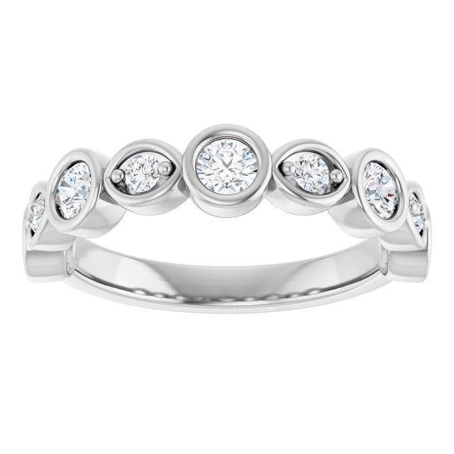 Platinum Round Natural Diamond Anniversary Band – 1/8–5/8 CTW - view 3