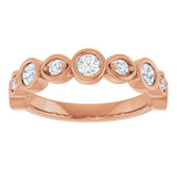 14K Gold Round Natural Diamond Anniversary Band – 1/8–5/8 CTW - Rose Gold - view 3