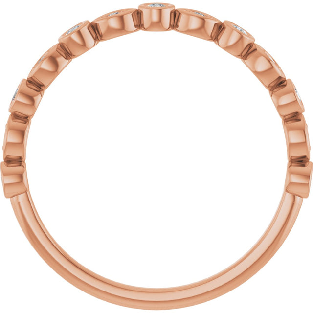 14K Gold Round Lab-Grown Diamond Anniversary Band – 1/6–1/3 CTW - Rose Gold - view 2