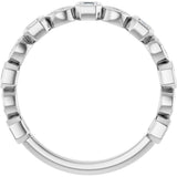 14K Gold Asscher Natural Diamond Anniversary Band – 3/8–9/10 CTW - White Gold - view 2