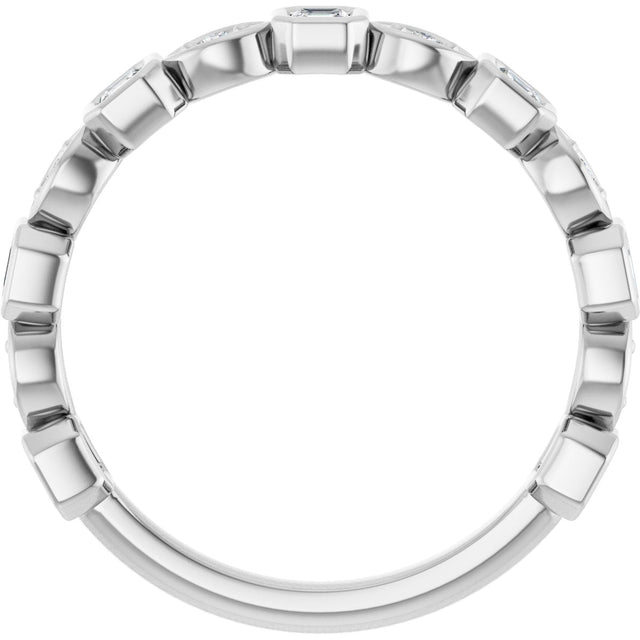 Platinum Asscher Natural Diamond Anniversary Band – 3/8–9/10 CTW - view 2