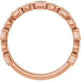 14K Gold Asscher Natural Diamond Anniversary Band – 3/8–9/10 CTW - Rose Gold - view 2