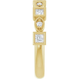 14K Gold Square Natural Diamond Anniversary Band – 1/5–9/10 CTW - Yellow Gold - view 4