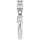 14K Gold Square Natural Diamond Anniversary Band – 1/5–9/10 CTW - White Gold - view 4