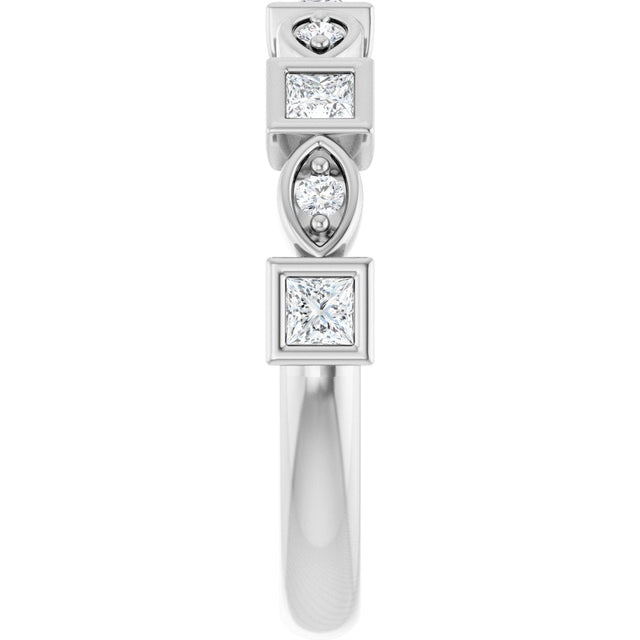 Platinum Square Natural Diamond Anniversary Band – 1/5–9/10 CTW - view 4