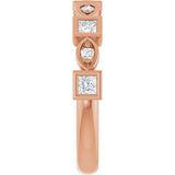 14K Gold Square Natural Diamond Anniversary Band – 1/5–9/10 CTW - Rose Gold - view 4