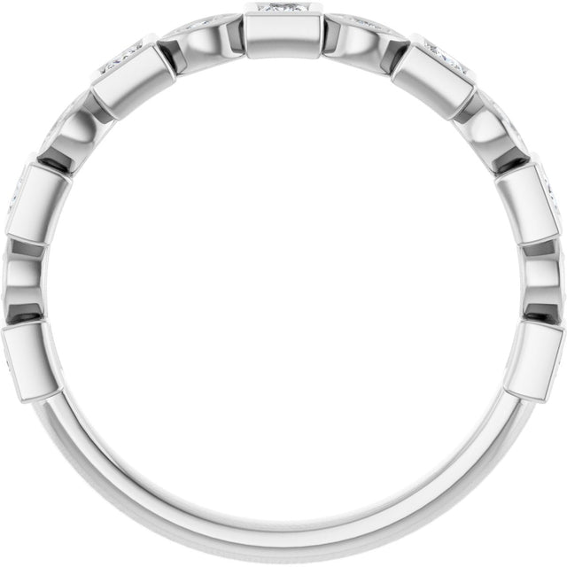 Platinum Square Natural Diamond Anniversary Band – 1/5–9/10 CTW - view 2