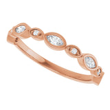 14K Gold Marquise Lab-Grown Diamond Anniversary Band – 1/6–1/3 CTW - Rose Gold - view 5