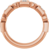 14K Gold Square Natural Diamond Anniversary Band – 1/5–9/10 CTW - Rose Gold - view 2