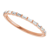 14K Gold Straight Baguette Natural Diamond Bar Channel-Set Anniversary Band – 2x1 mm Stones - Rose Gold - view 5