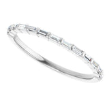 Platinum Straight Baguette Natural Diamond Bar Channel-Set Anniversary Band – 2x1 mm Stones - view 5