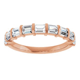 10K Gold Straight Baguette Lab-Grown Diamond Bar Channel-Set Anniversary Band – 3/4–9/10 CTW - Rose Gold - view 3