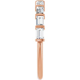 10K Gold Straight Baguette Natural Diamond Bar Channel-Set Anniversary Band – 1/5–5/8 CTW - Rose Gold - view 4