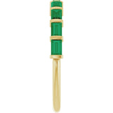 14K Gold Straight Baguette Lab-Grown Green Emerald Bar Channel-Set Anniversary Band - Yellow Gold - view 4