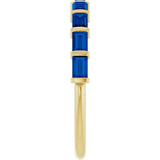 14K Gold Straight Baguette Natural Blue Sapphire Bar Channel-Set Anniversary Band - Yellow Gold - view 4