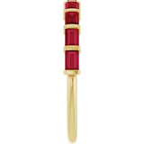 14K Gold Straight Baguette Natural Red Ruby Bar Channel-Set Anniversary Band - Yellow Gold - view 4