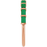14K Gold Straight Baguette Lab-Grown Green Emerald Bar Channel-Set Anniversary Band - Rose Gold - view 4