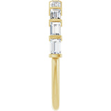 10K Gold Straight Baguette Natural Diamond Bar Channel-Set Anniversary Band – 1/5–5/8 CTW - Yellow Gold - view 4