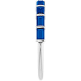 Platinum Straight Baguette Natural Blue Sapphire Bar Channel-Set Anniversary Band - view 4