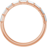 10K Gold Straight Baguette Natural Diamond Bar Channel-Set Anniversary Band – 1/5–5/8 CTW - Rose Gold - view 2