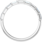10K Gold Straight Baguette Natural Diamond Bar Channel-Set Anniversary Band – 1/5–5/8 CTW - White Gold - view 2