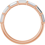 10K Gold Straight Baguette Natural Diamond Bar Channel-Set Anniversary Band – 3/4–1 CTW - Rose Gold - view 2