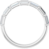 Platinum Straight Baguette Natural Diamond Bar Channel-Set Anniversary Band – 4x2 mm Stones - view 2