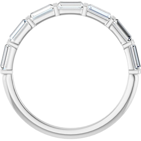 Platinum Straight Baguette Natural Diamond Bar Channel-Set Anniversary Band – 4x2 mm Stones - view 2