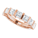 14K Gold Square Lab-Grown Diamond Bar Channel-Set Anniversary Band – 1 1/2–2 3/4 CTW - Rose Gold - view 5