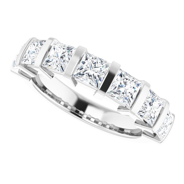 Platinum Square Natural Diamond Bar Channel-Set Anniversary Band – 3/8–2 3/4 CTW - view 5